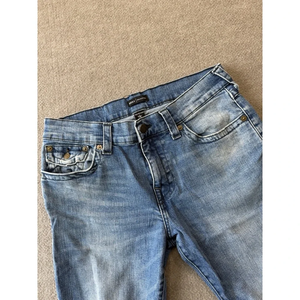 True Religion Jeans Men's Light Ricky Relaxed Straight Sz 33 Light Medium Wash